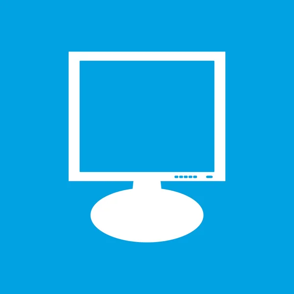 Monitor white icon — Stock Vector