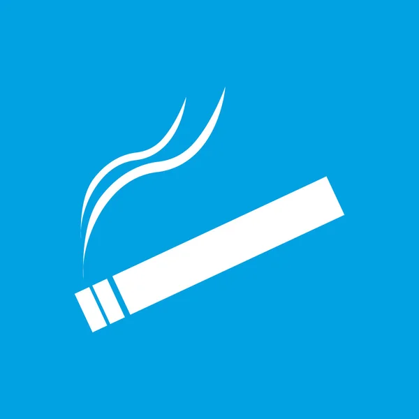 Cigarrillo icono blanco — Vector de stock
