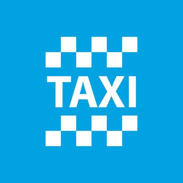 Taxi icône blanche — Image vectorielle