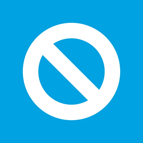 Prohibición icono blanco — Archivo Imágenes Vectoriales