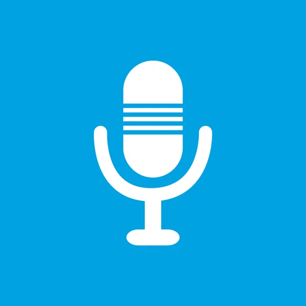 Microphone white icon — Stock Vector