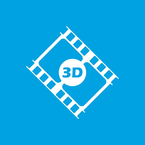 Film 3d icône blanche — Image vectorielle