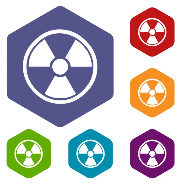 Nucleaire rhombus pictogrammen — Stockvector