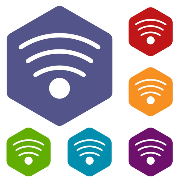 Wi-fi rhombus icons — Stock Vector