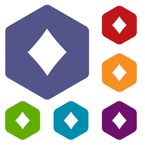 Kort rhombus ikoner — Stock vektor