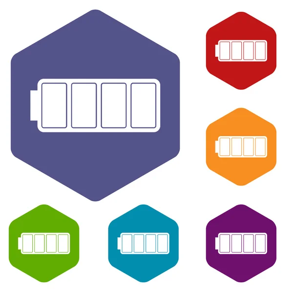 Iconos de rombo batería — Archivo Imágenes Vectoriales