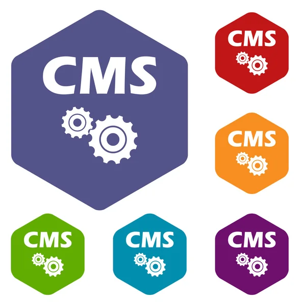 CMS rhombus pictogrammen — Stockvector