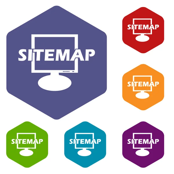 Ícones losango sitemap —  Vetores de Stock