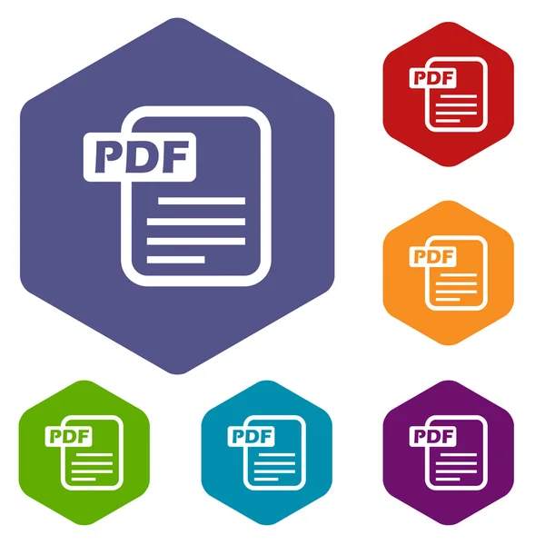PDF romb ikony — Wektor stockowy