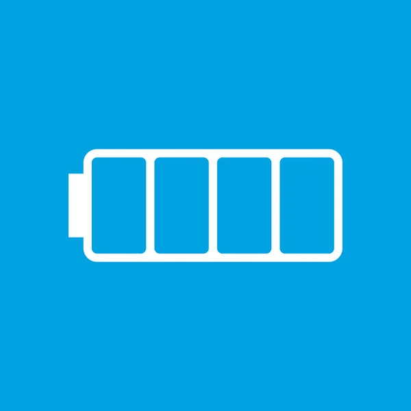 Battery white icon — Stock Vector