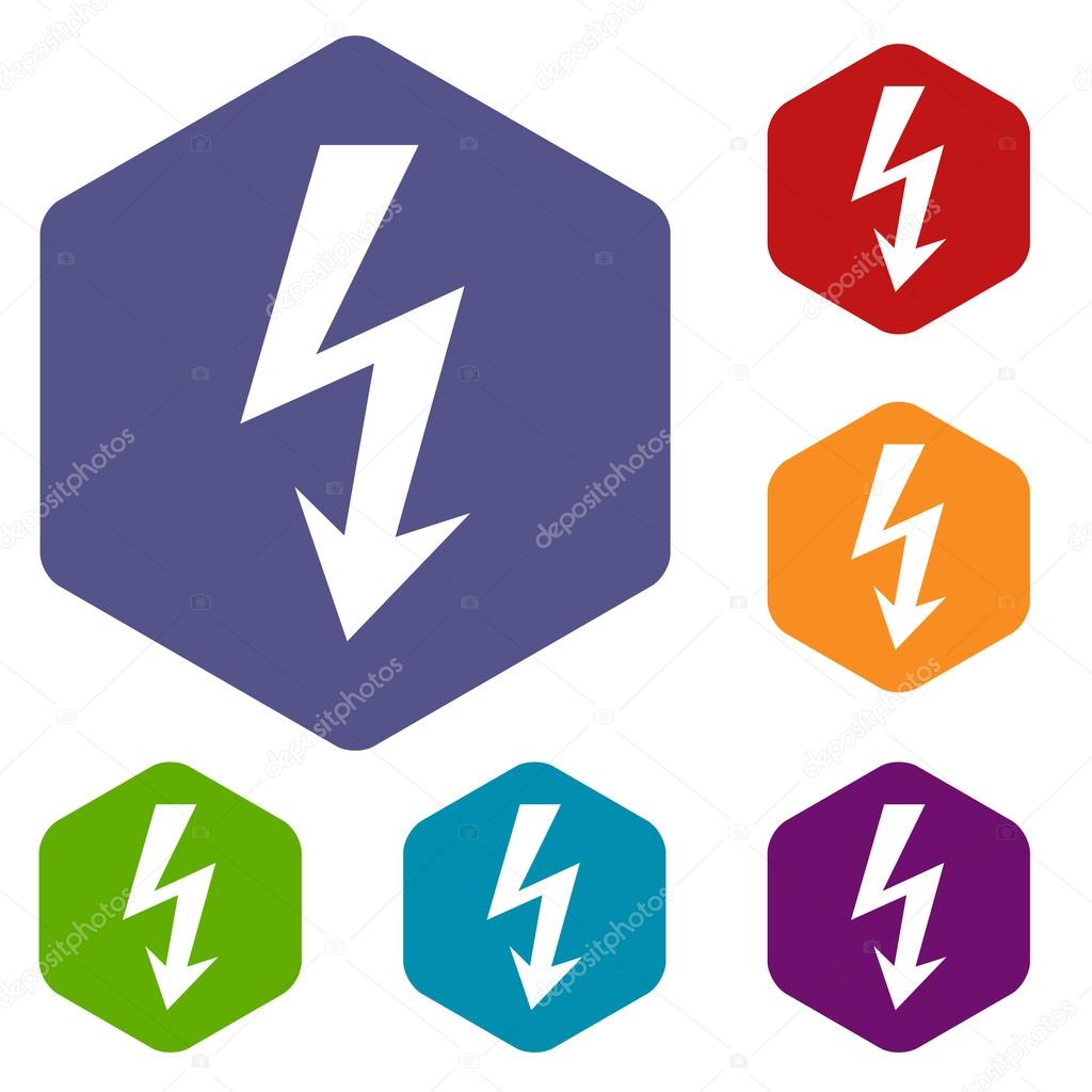 Lightning rhombus icons