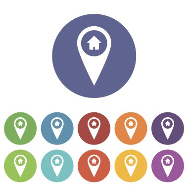 Ev işaretçi düz simgesi