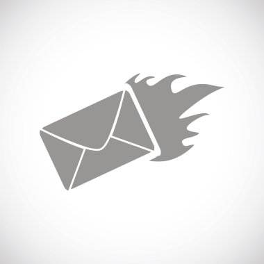 Sıcak mektup siyah simgesi