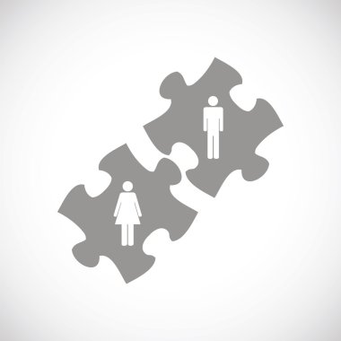 Aşk bulmaca siyah simgesi