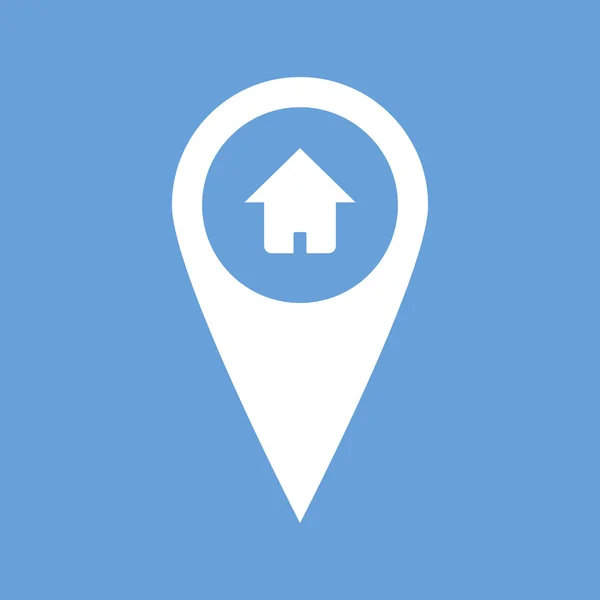 Home aanwijzer wit pictogram — Stockvector