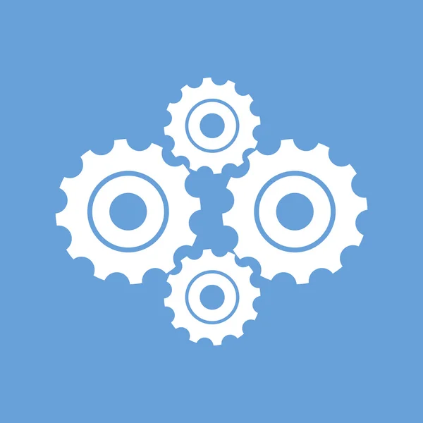 Mechanism white icon — Stock Vector