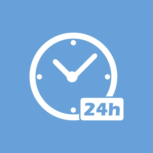 Clock white icon — Stock Vector