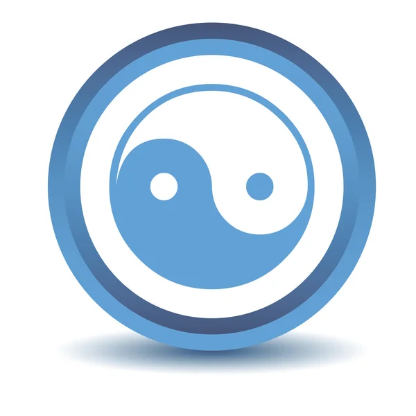 Blauwe Yin Yang pictogram — Stockvector