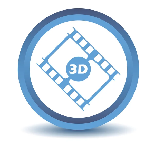Icône de film 3D bleu — Image vectorielle