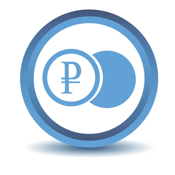 Blauwe roebel munt pictogram — Stockvector