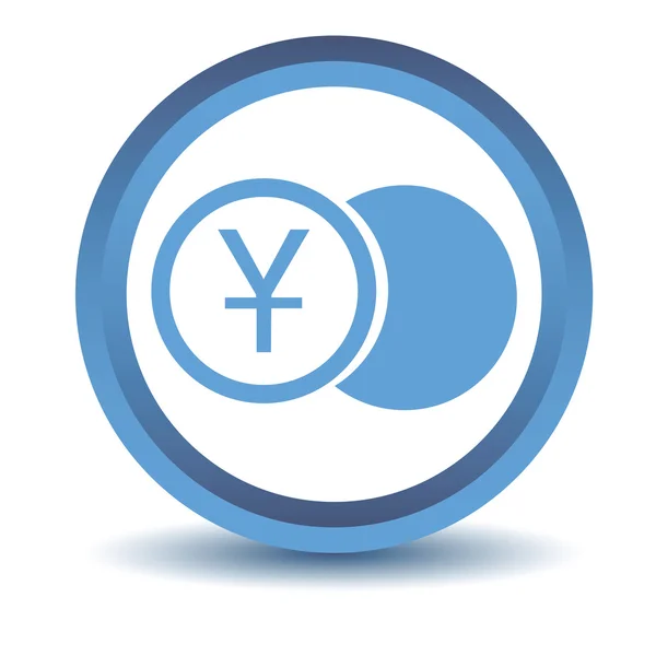 Blue yen coin icon — Stock Vector