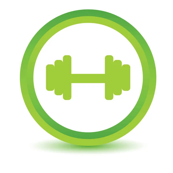 Green dumbbell icon — Stock Vector