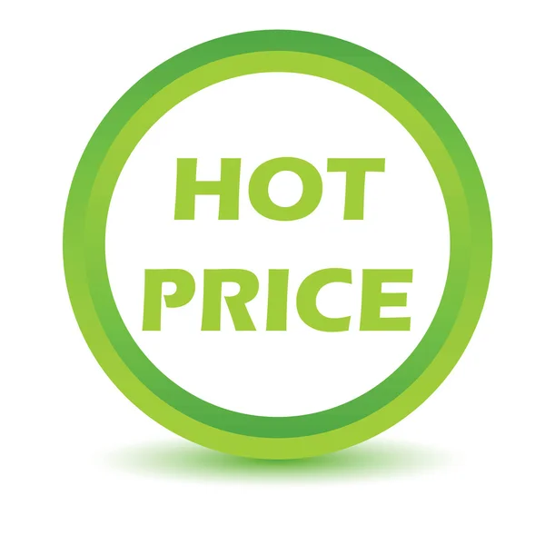 Green hot price icon — Stock Vector