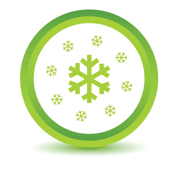 Icône neige verte — Image vectorielle