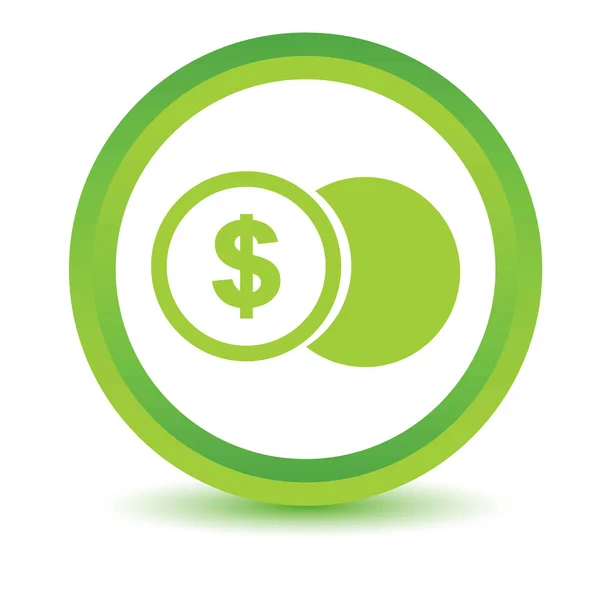 Green Dollar coin icon — Stock Vector