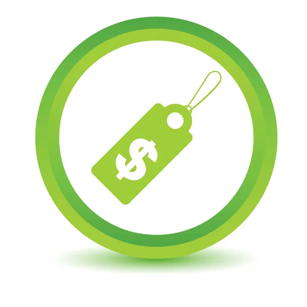 Green Dollar tag icon — Stock Vector