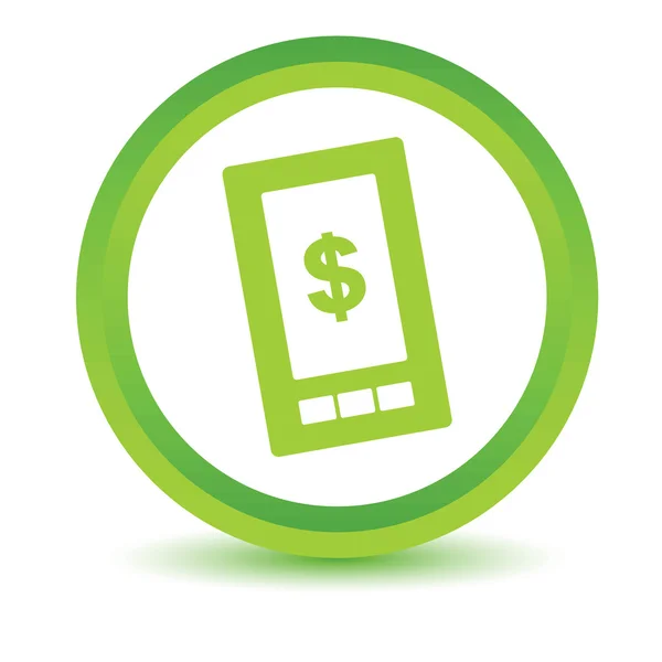 Icona del telefono del dollaro verde — Vettoriale Stock