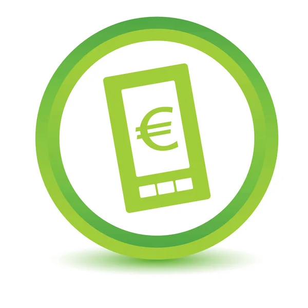 Icono verde del teléfono euro — Vector de stock
