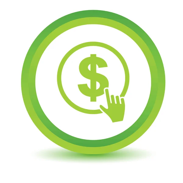 Zielony Dolar kliknij ikonę — Wektor stockowy