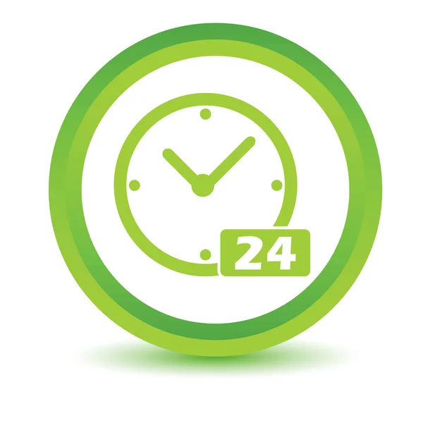 Icono reloj verde — Vector de stock