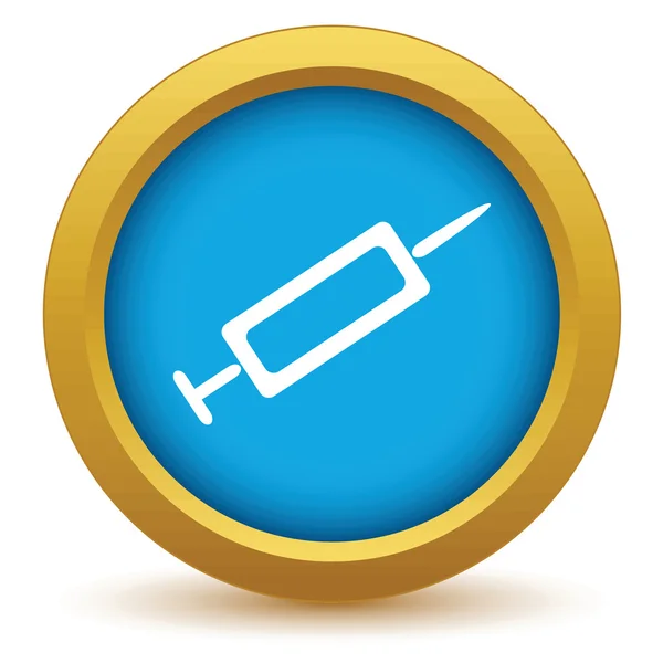 Gold syringe icon — Stock Vector