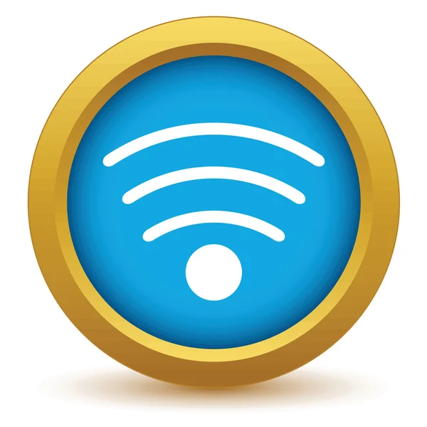 Gouden wi-fi-pictogram — Stockvector