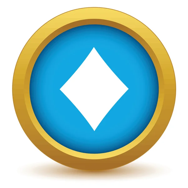 Gouden diamanten kaart pictogram — Stockvector