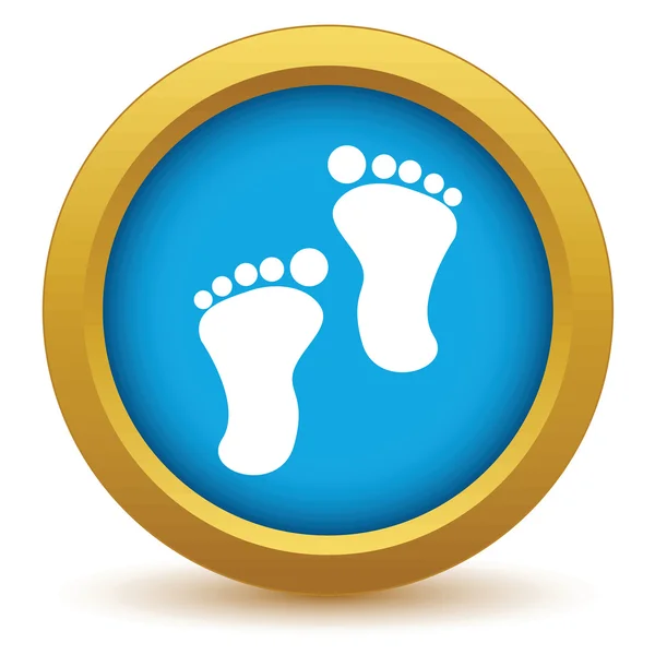 Gold foot steps icon — Stock Vector