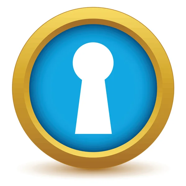 Schlüsselloch-Symbol aus Gold — Stockvektor