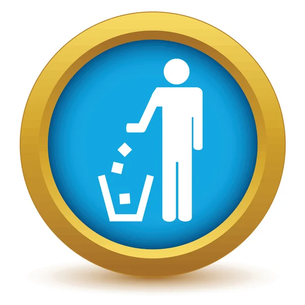 Gold throw garbage icon — Stock Vector