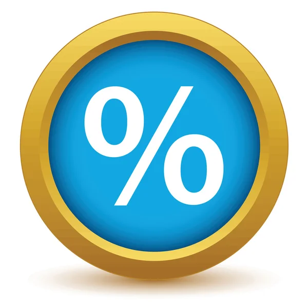 Gouden percentage pictogram — Stockvector