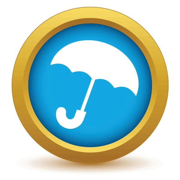 Goldenes Regenschirm-Symbol — Stockvektor