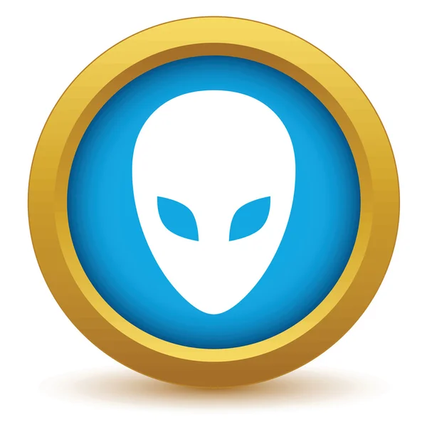 Gold extraterrestrial icon — Stock Vector