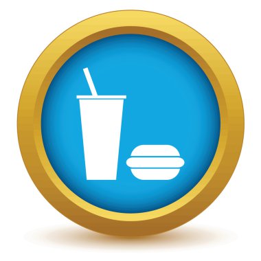 Bir içki simgesi ile altın burger