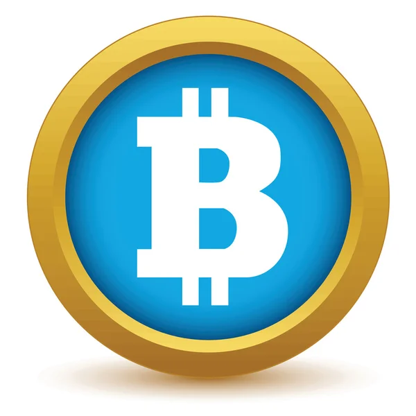 Gold Bitcoin icon — Stock Vector