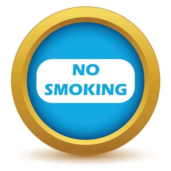 Gold ingen rökning ikon — Stock vektor