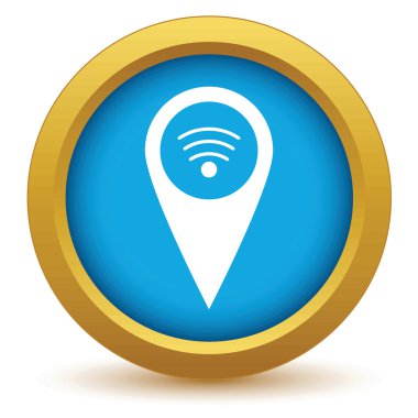 Altın wi-fi işaretçi simgesi