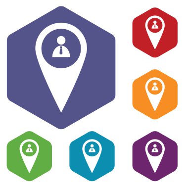 Adam işaretçi rhombus simgeler