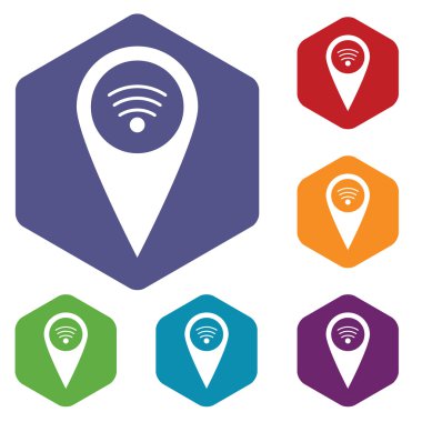 Wi-fi işaretçi rhombus simgeler