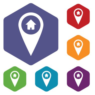 Ev işaretçi rhombus simgeler